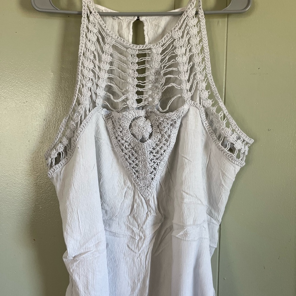 White Crochet Halter Top